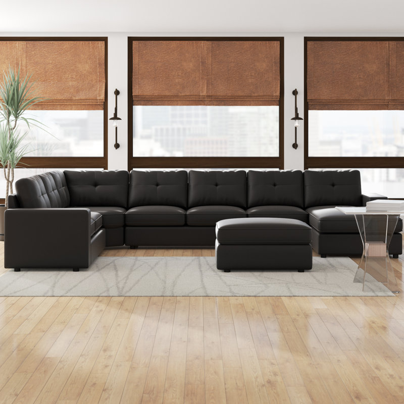 Ebern Designs Auton 6 Seater Large U Shape Sectional Sofa With Ottoman